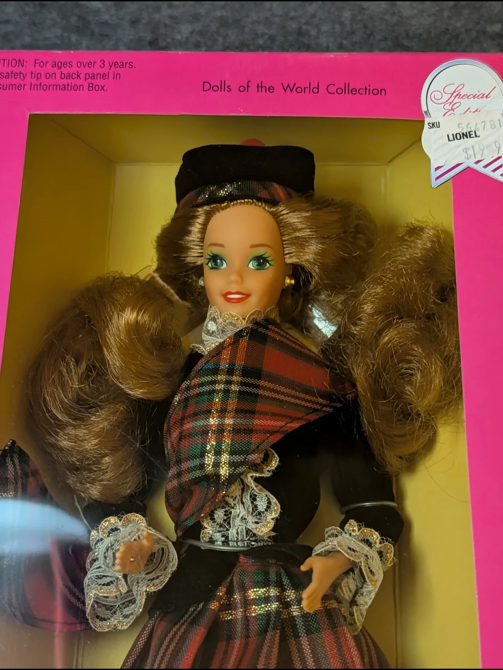 Scottish Barbie Doll in Tartan Dress